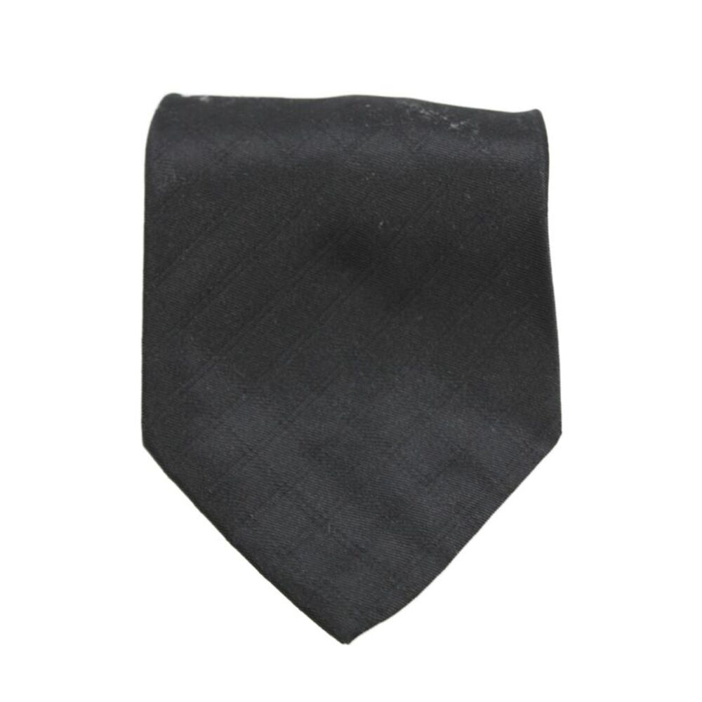 Dolce & Gabbana Mens Printed Silk Neck Tie Solid Black